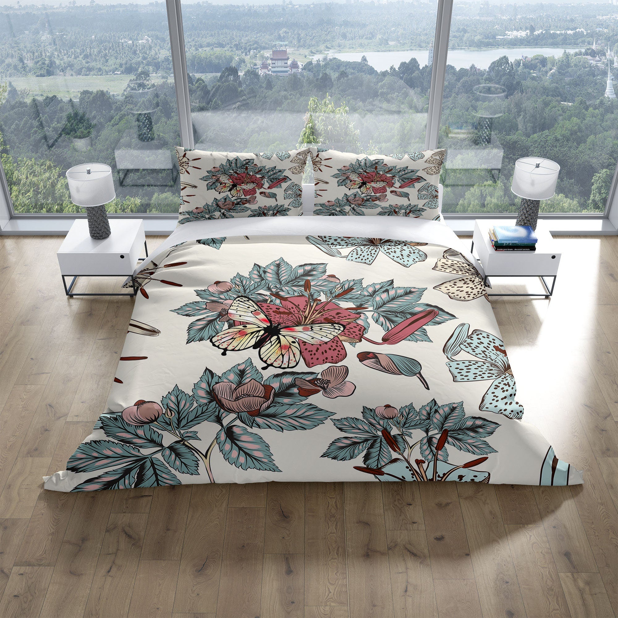 Butterfly Lily Spot 3 Pcs Beddings For Hippies