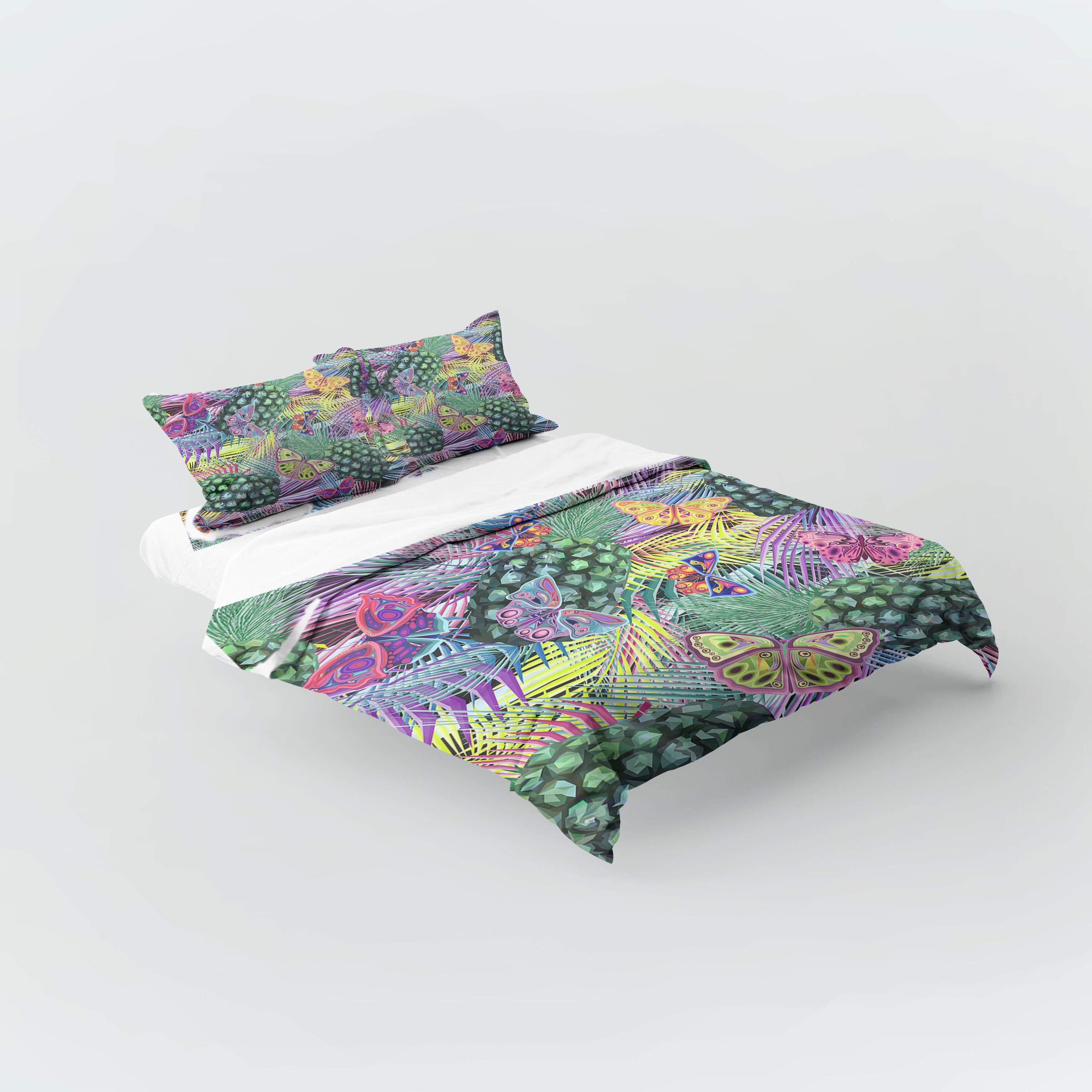Butterfly Pineapple Tropical 3 Pcs Beddings For Hippies