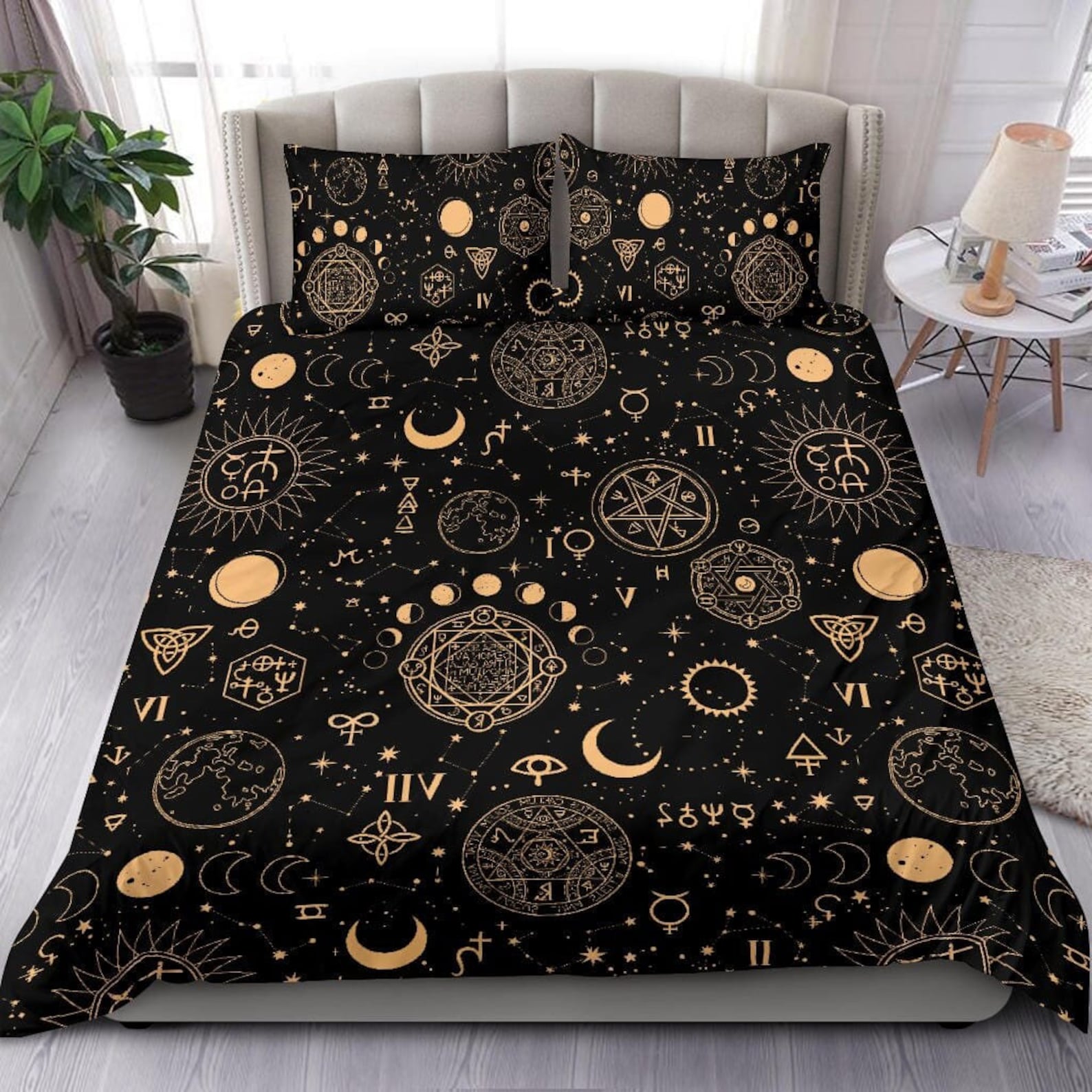 Celestial Bedding, Witchy Duvet Cover, Bedding Set For Hippies