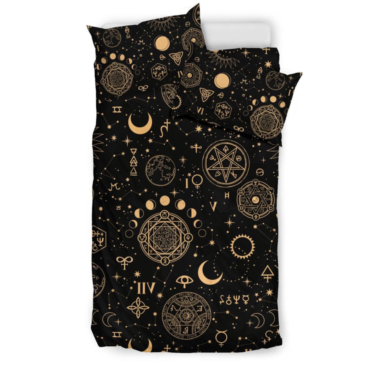 Celestial Bedding, Witchy Duvet Cover, Bedding Set For Hippies