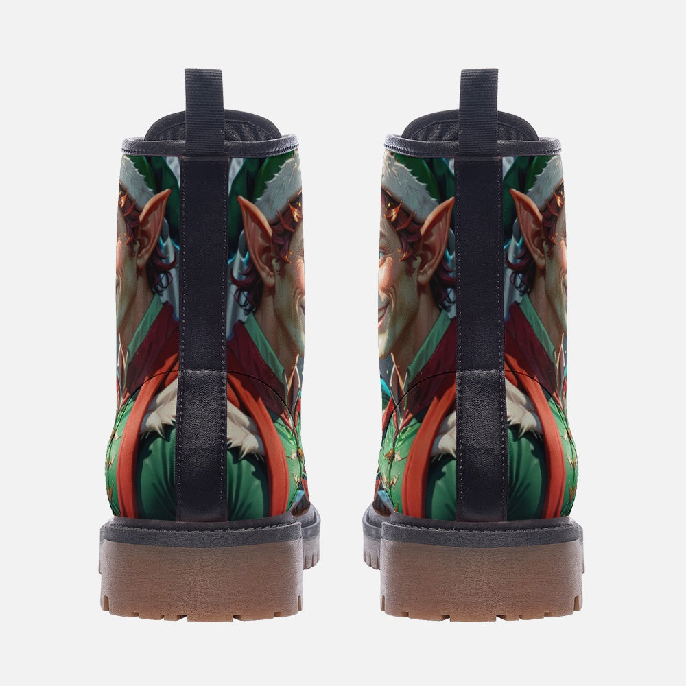 Christmas Gifts, Elf Christmas Casual Leather Lightweight Boots For Holiday Season