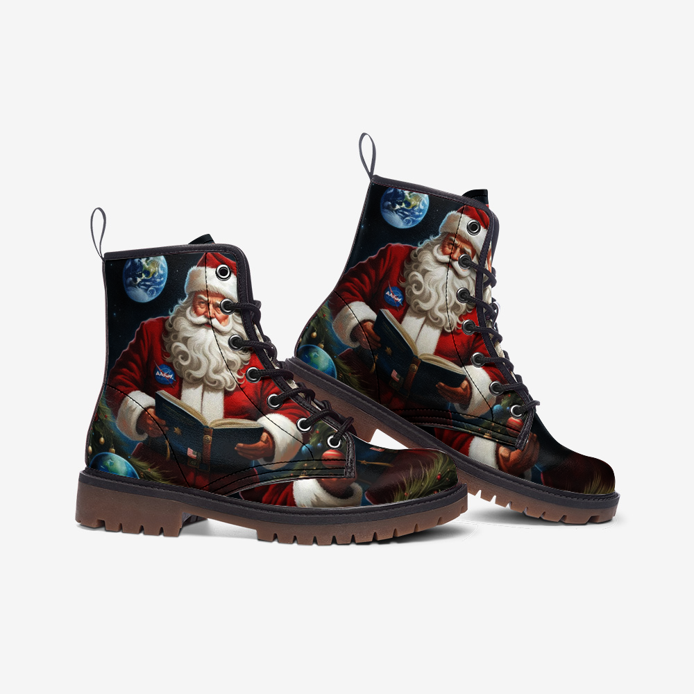 Christmas Gifts, Santa Claus Casual Leather Lightweight Boots