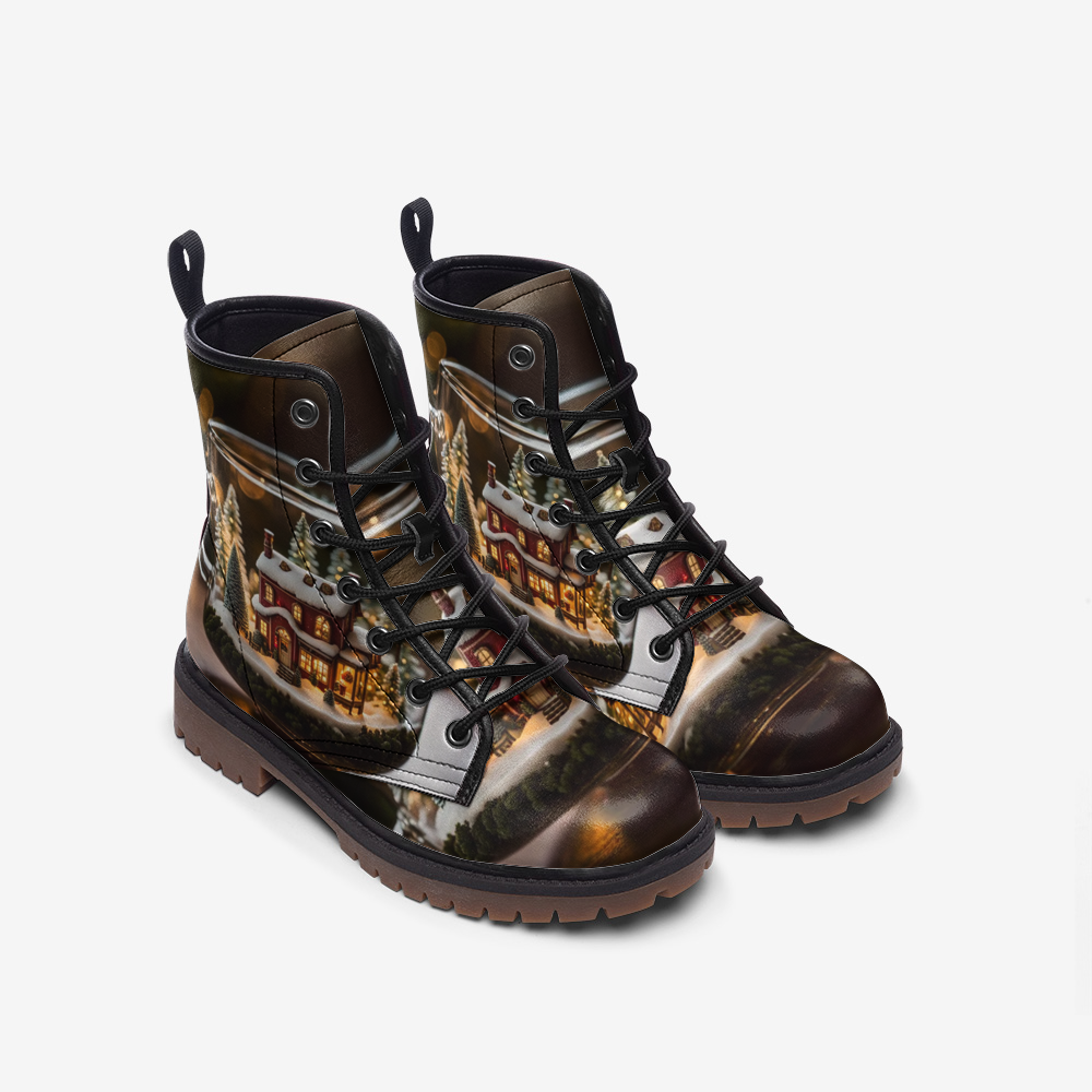 Christmas Gifts, Sparkling Home In Glass Casual Leather Lightweight Boots For Holiday Season