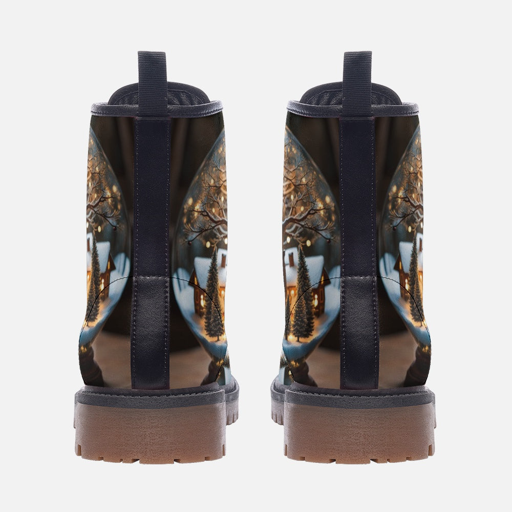 Christmas Gifts, Sparkling Village Casual Leather Lightweight Boots For Holiday Season