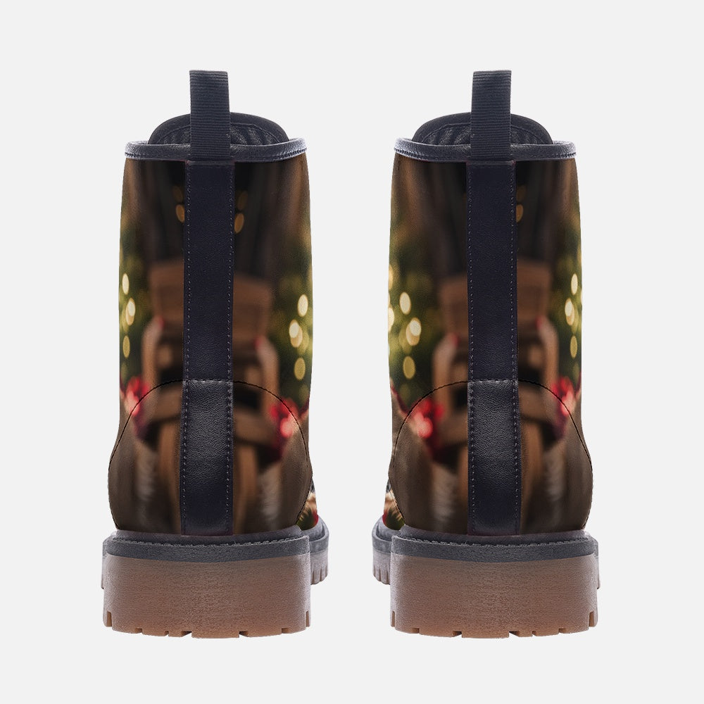 Christmas Golden Dog, Christmas Holiday Gifts Casual Leather Lightweight Boots For Holiday Season