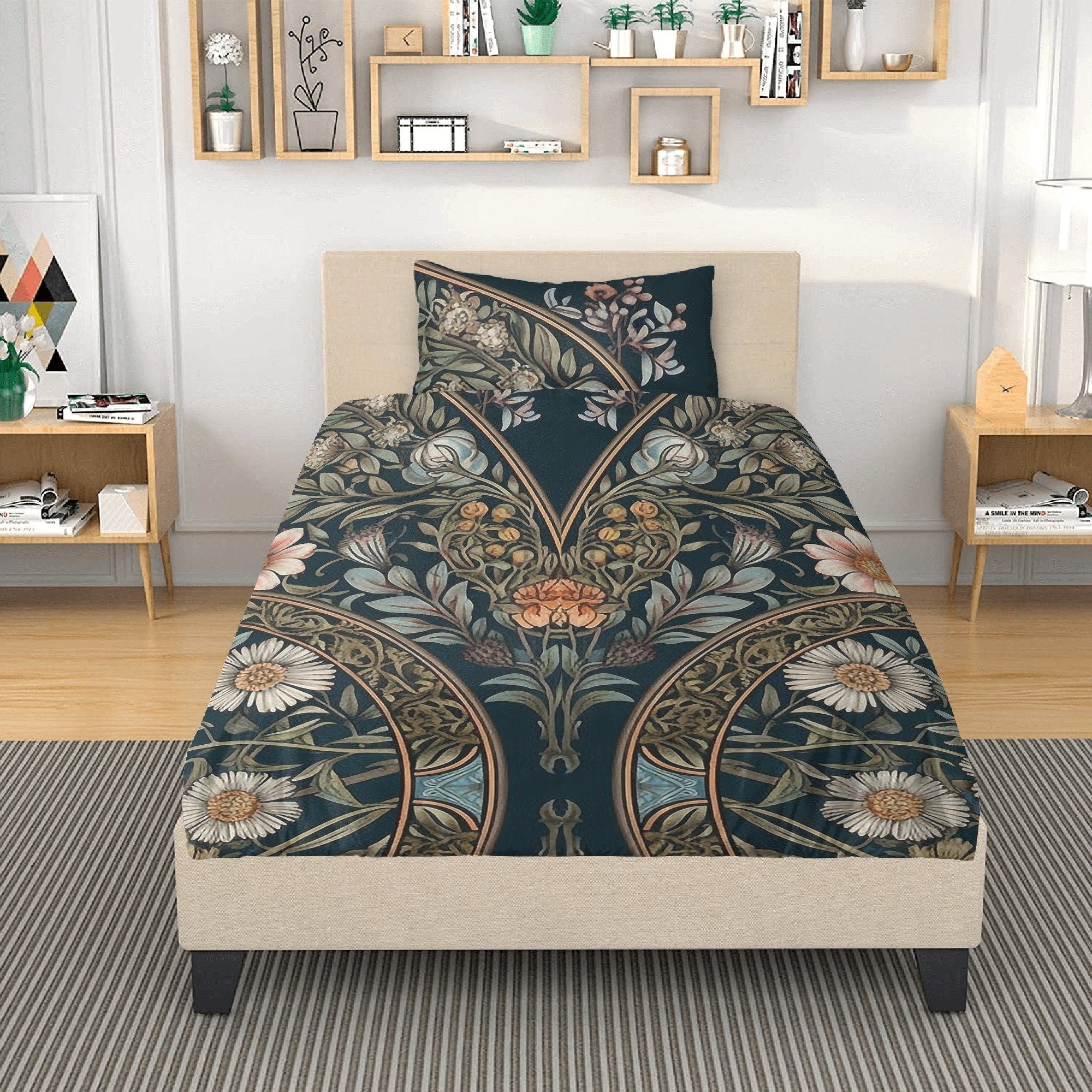 Dark Cottagecore, Witchy Forest Animal Bones Bedding Set For Hippies