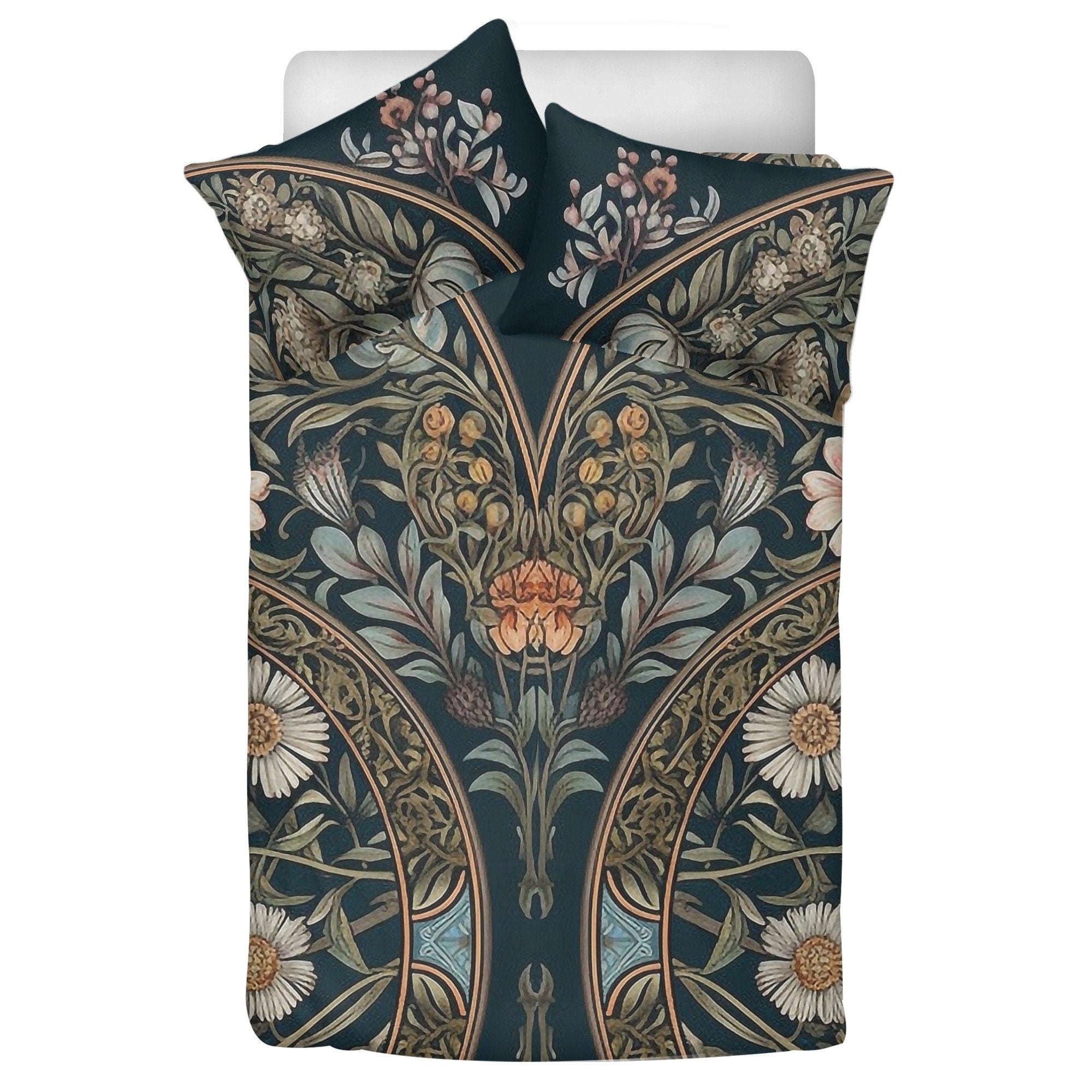 Dark Cottagecore, Witchy Forest Animal Bones Bedding Set For Hippies