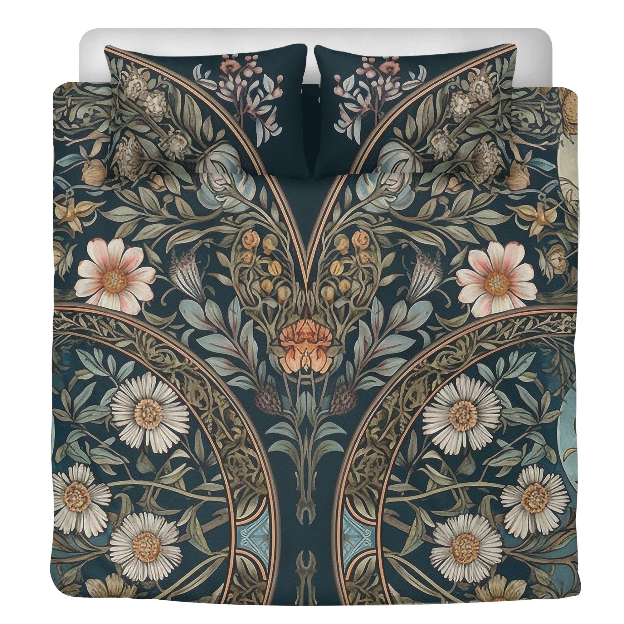 Dark Cottagecore, Witchy Forest Animal Bones Bedding Set For Hippies