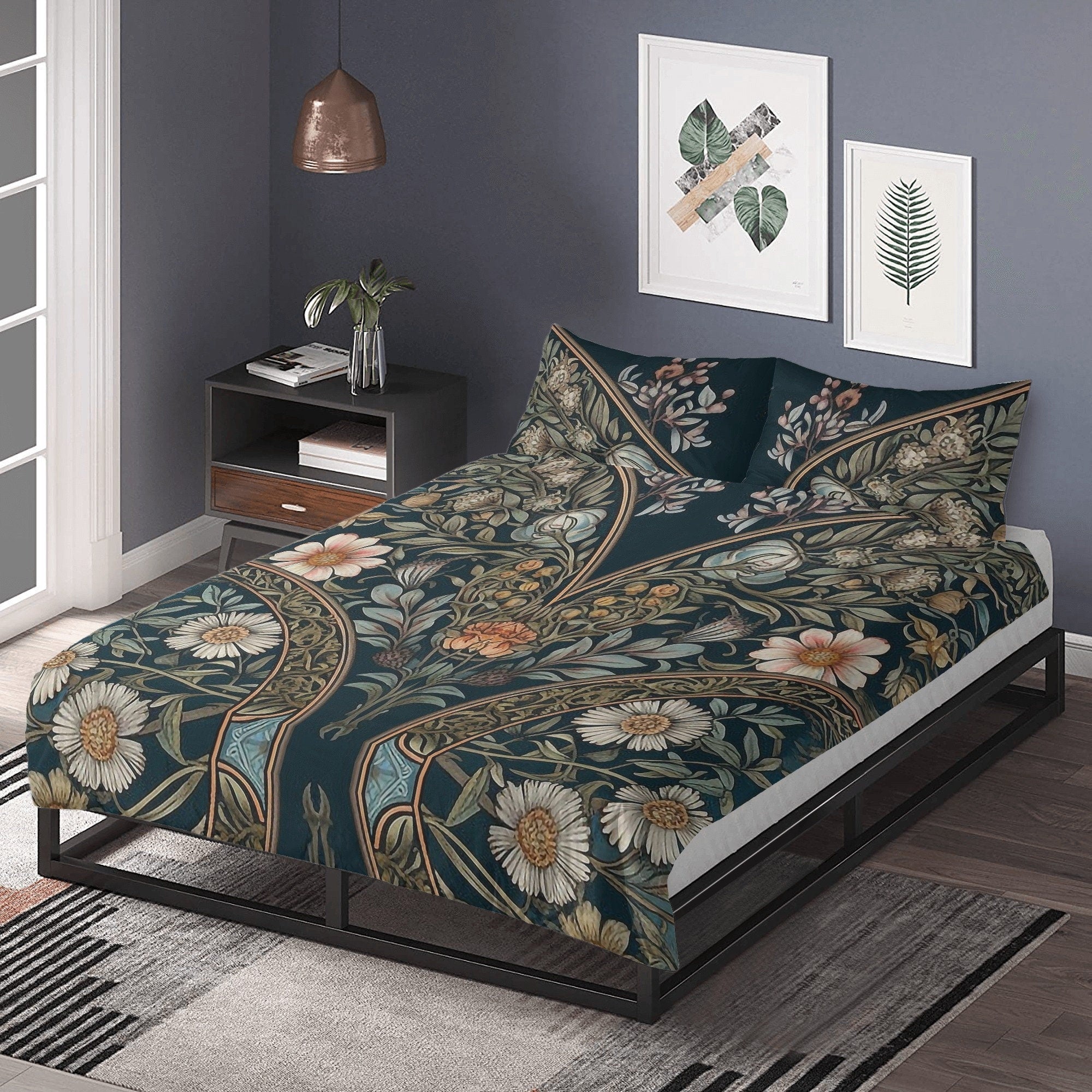 Dark Cottagecore, Witchy Forest Animal Bones Bedding Set For Hippies