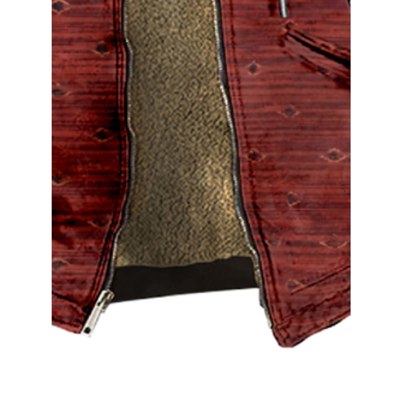 Red Native American Pattern Print Wool Hooded Jackets For Hippie