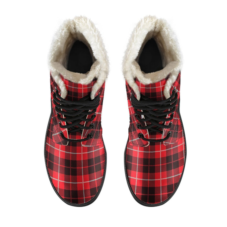 Tartan Scottish Royal Stewart Red Plaids Comfy Lightweight Boots For Winter Season