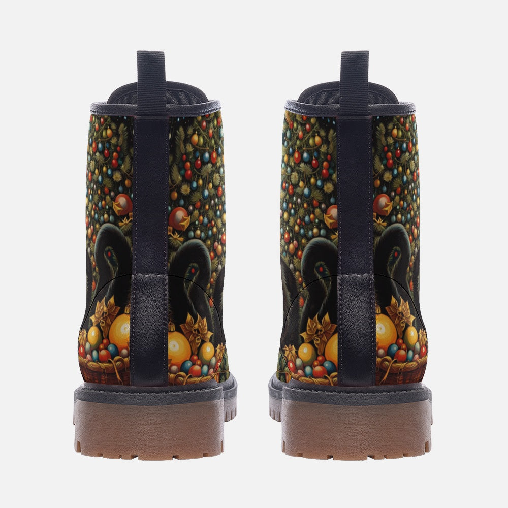 Fluffy Kitten, Christmas Gifts Casual Leather Lightweight Boots For Holiday Season