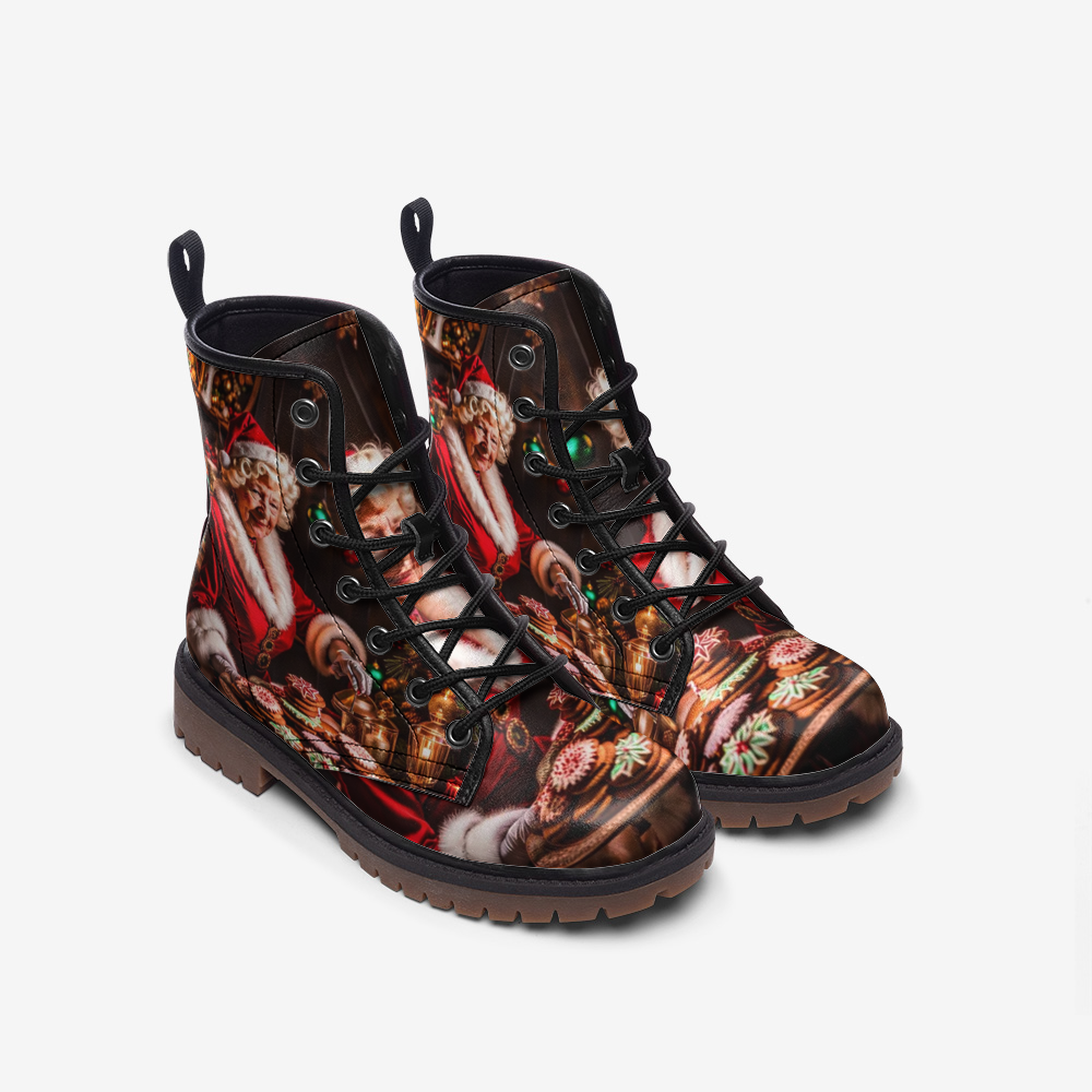 Joyful Mrs Santa, Christmas Gifts Casual Leather Lightweight Boots For Holiday Season
