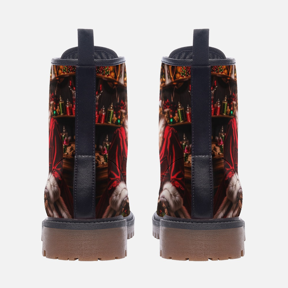 Joyful Mrs Santa, Christmas Gifts Casual Leather Lightweight Boots For Holiday Season