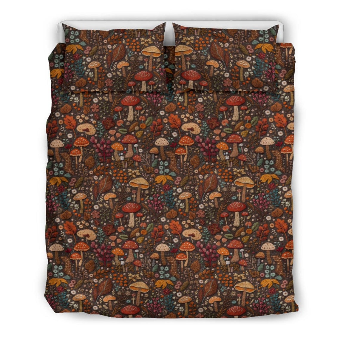 Mushroom Bedding, Dark Cottagecore, Bedding Set For Hippies