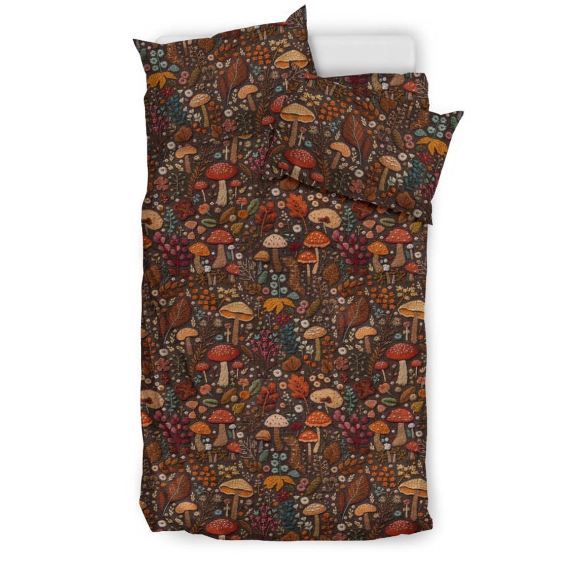 Mushroom Bedding, Dark Cottagecore, Bedding Set For Hippies