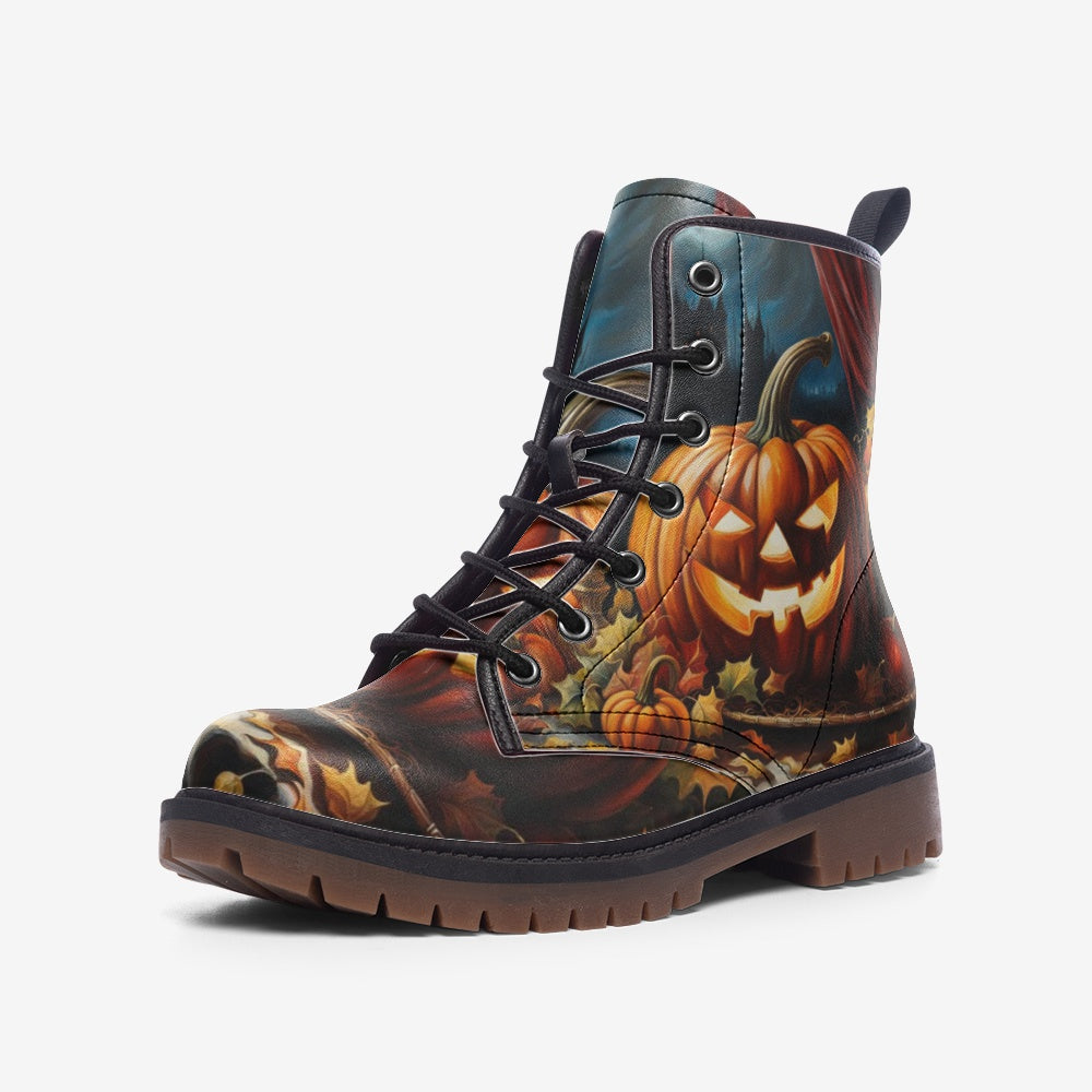Pumpkin Halloween, Halloween Costume Casual Leather Lightweight Boots For Fall Festivals