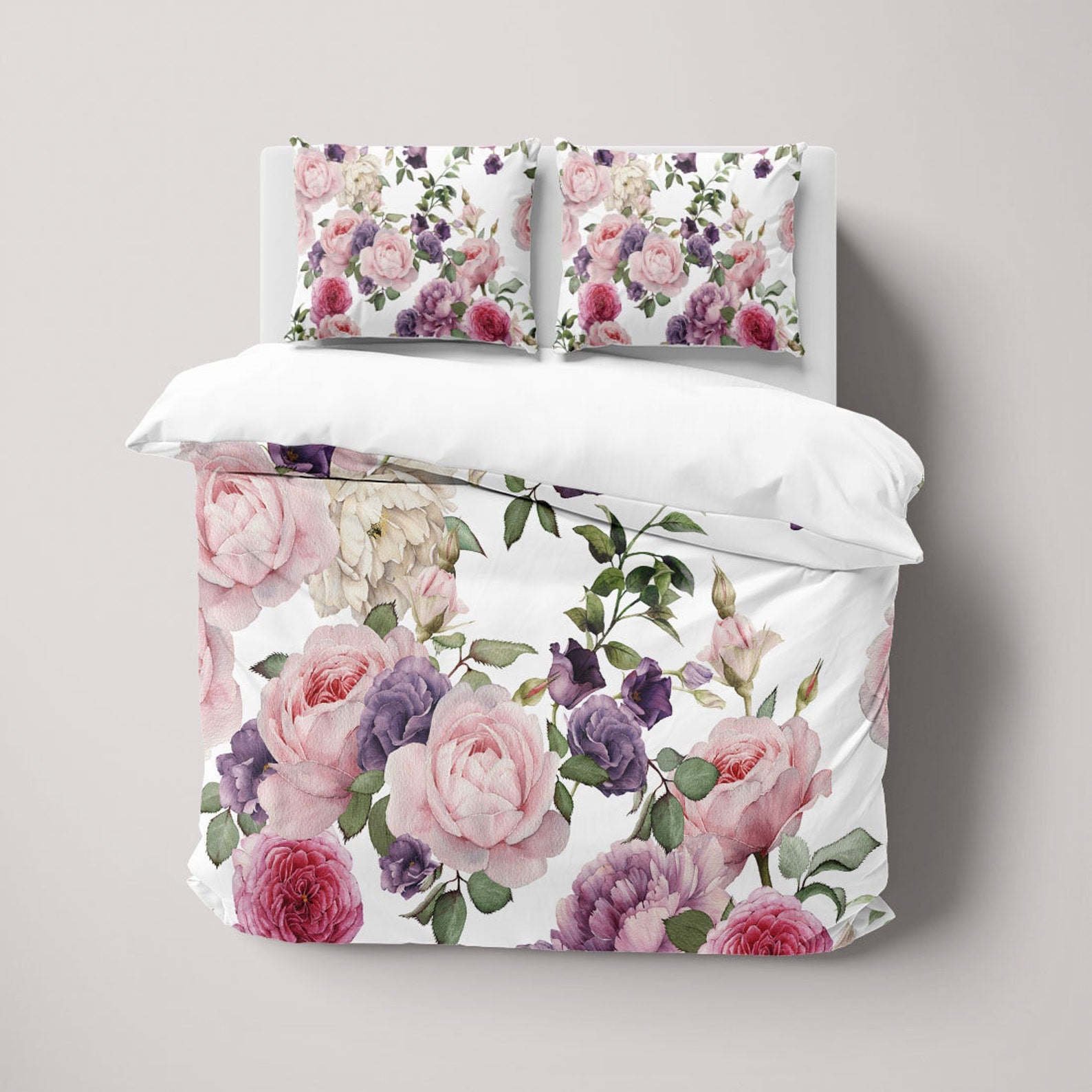 Rose Peony Flower Painting 3 Pcs Beddings For Hippies
