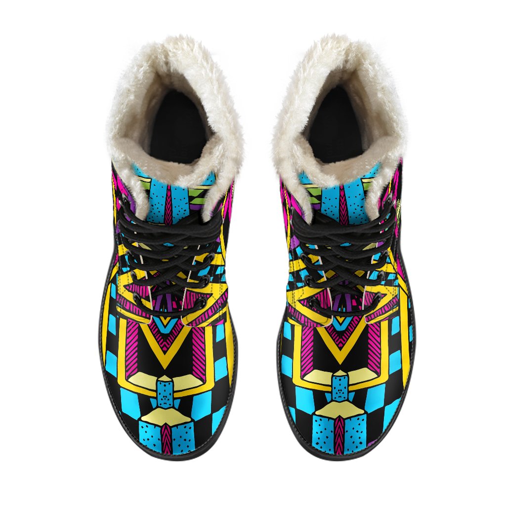 Groovy Faux Fur Leather Boots for the Modern Hippie - 4