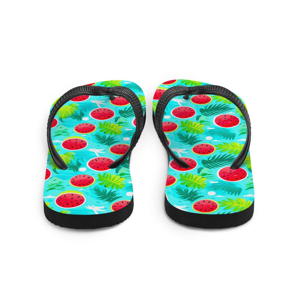 Emerald Blossoms - Watermelon Vibes Flip Flops