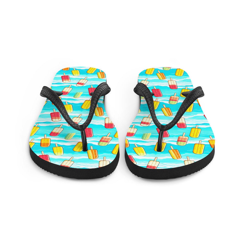Emerald Blossoms - Surfboard Popsicle Flip Flops