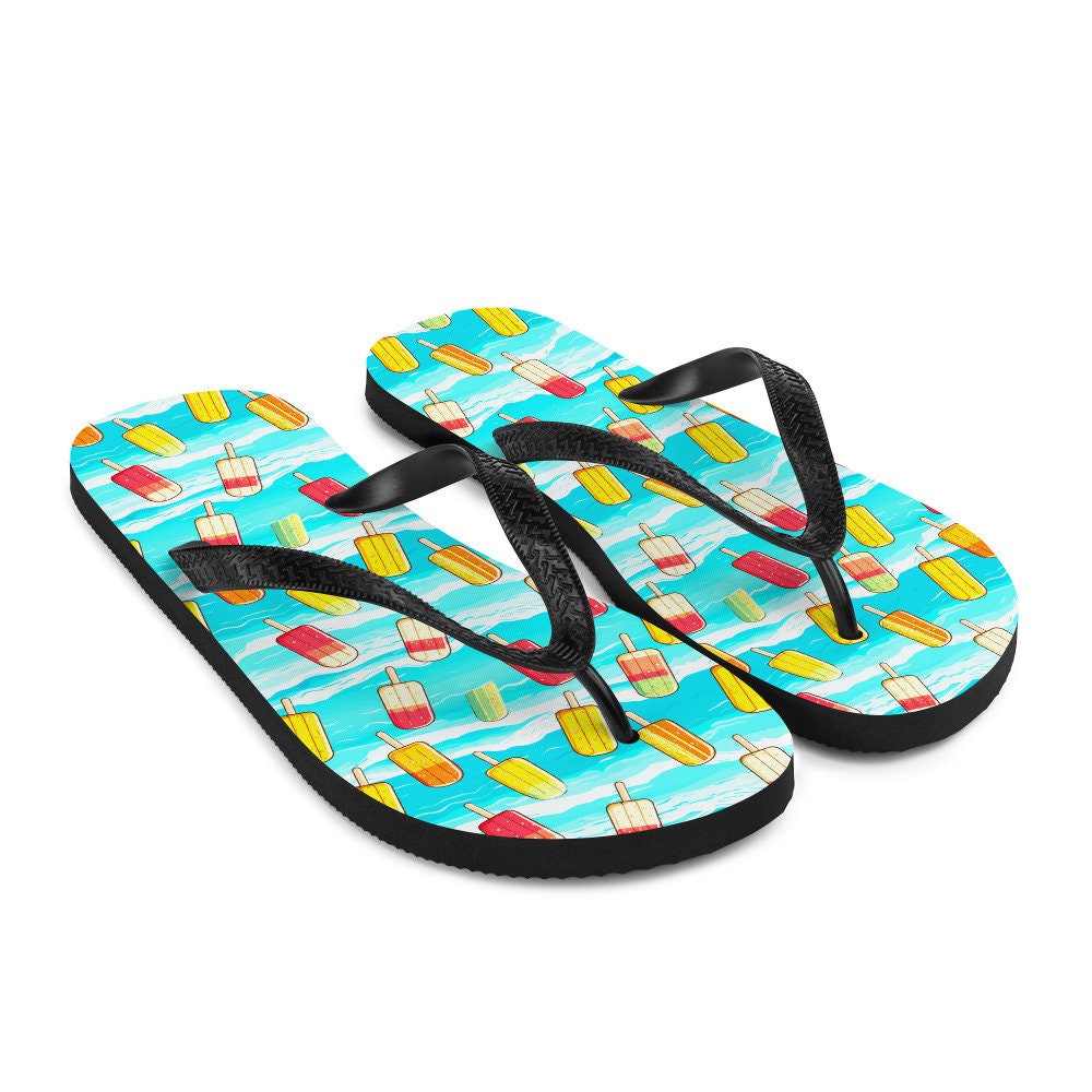 Emerald Blossoms - Surfboard Popsicle Flip Flops
