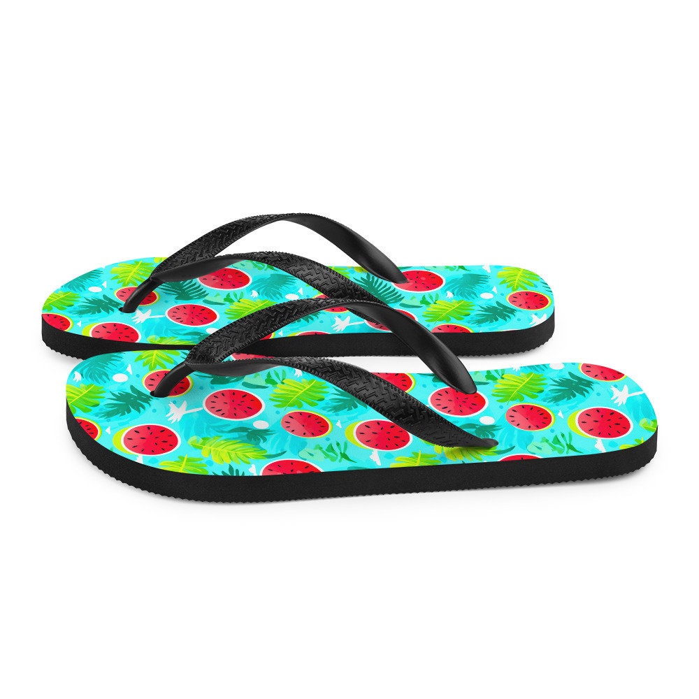 Emerald Blossoms - Watermelon Vibes Flip Flops