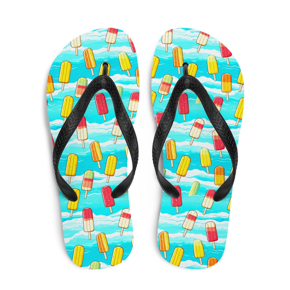 Emerald Blossoms - Surfboard Popsicle Flip Flops