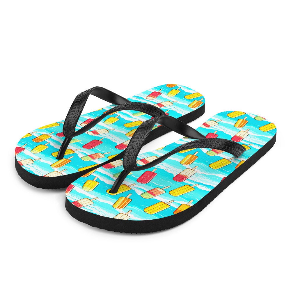 Emerald Blossoms - Surfboard Popsicle Flip Flops