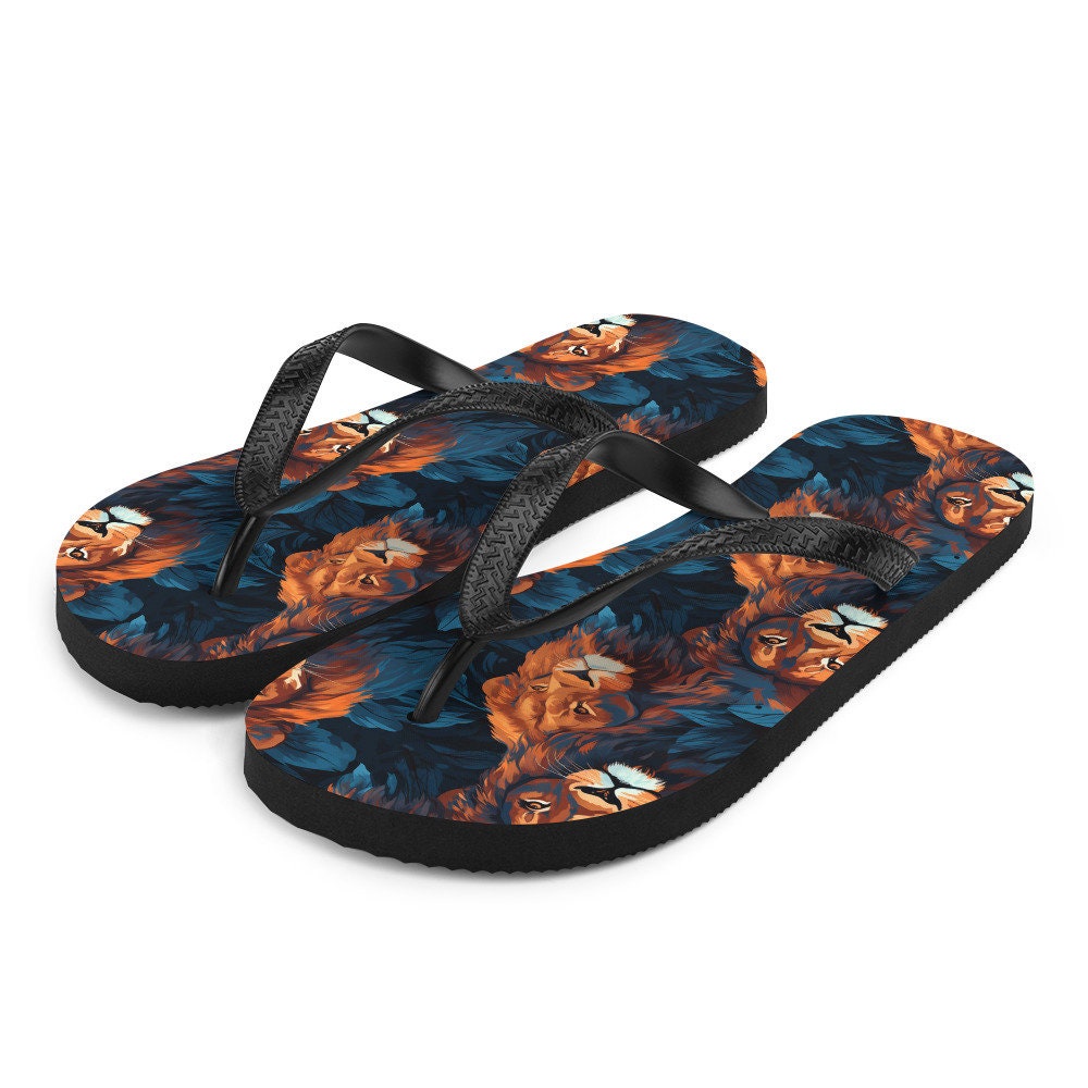 Emerald Blossoms - Dual Lion Flip Flops