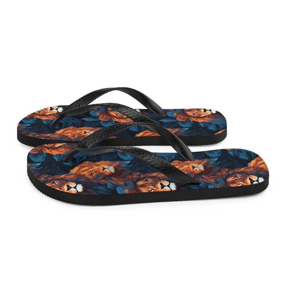 Emerald Blossoms - Dual Lion Flip Flops