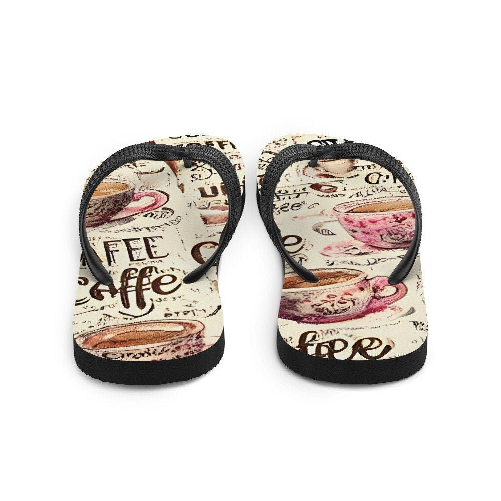 Emerald Blossoms - Coffee Flip-Flops
