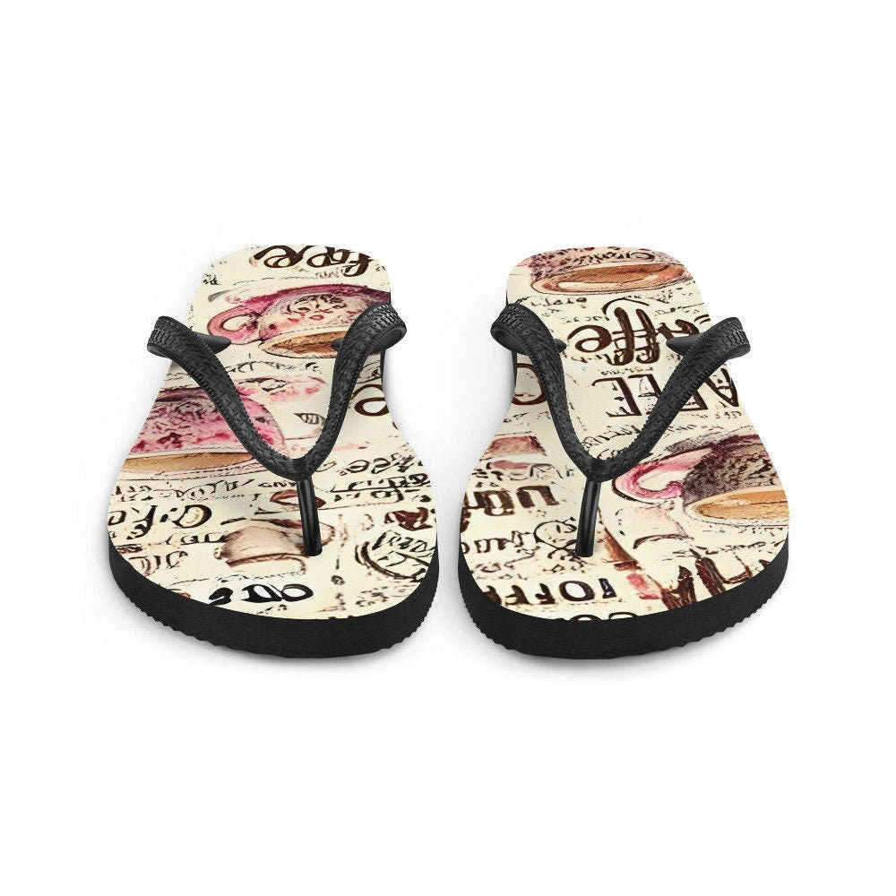 Emerald Blossoms - Coffee Flip-Flops
