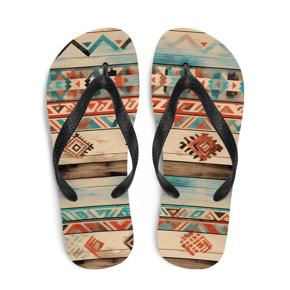 Emerald Blossoms - Aztec Flip-Flops