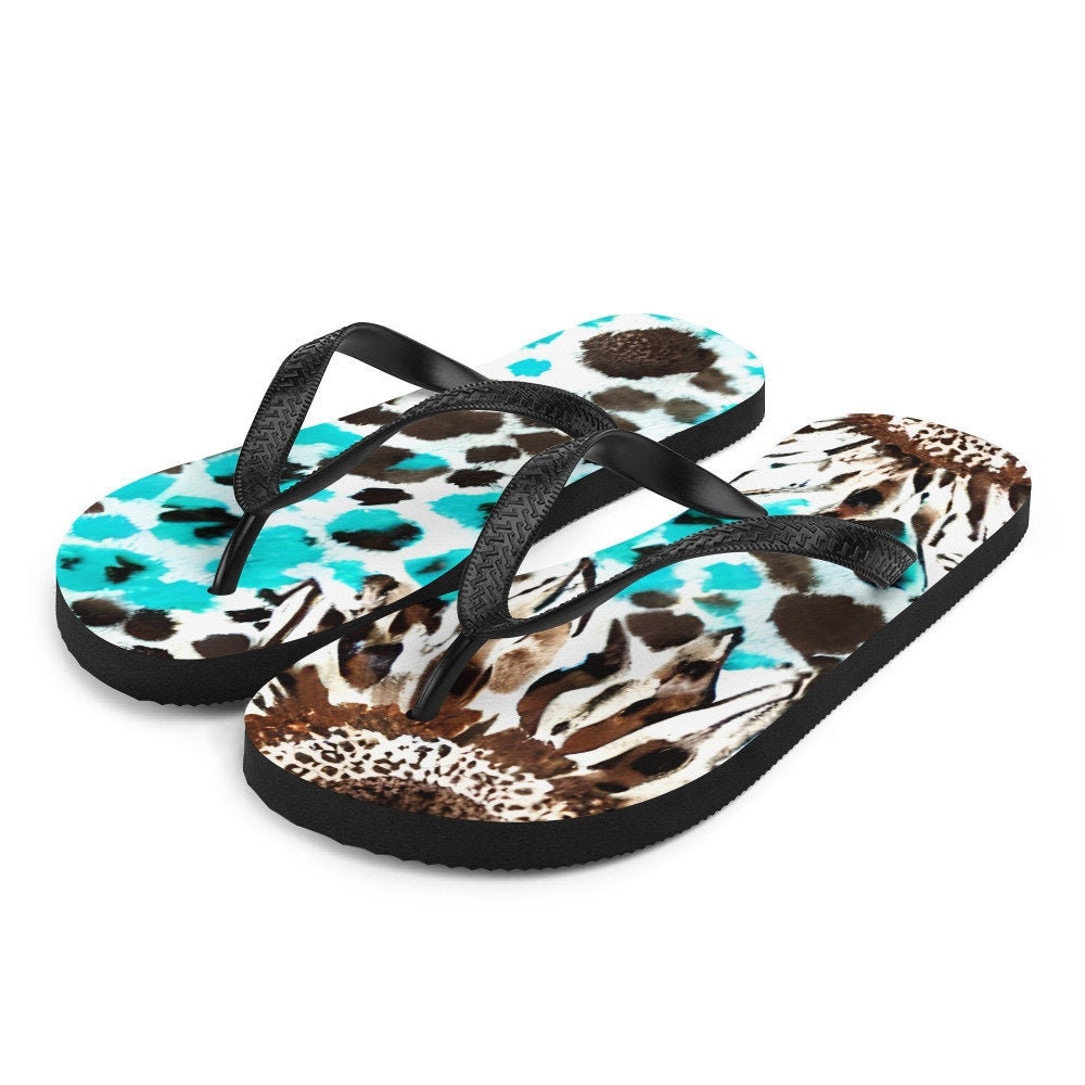 Emerald Blossoms - Sunflower Watercolor Flip-Flops