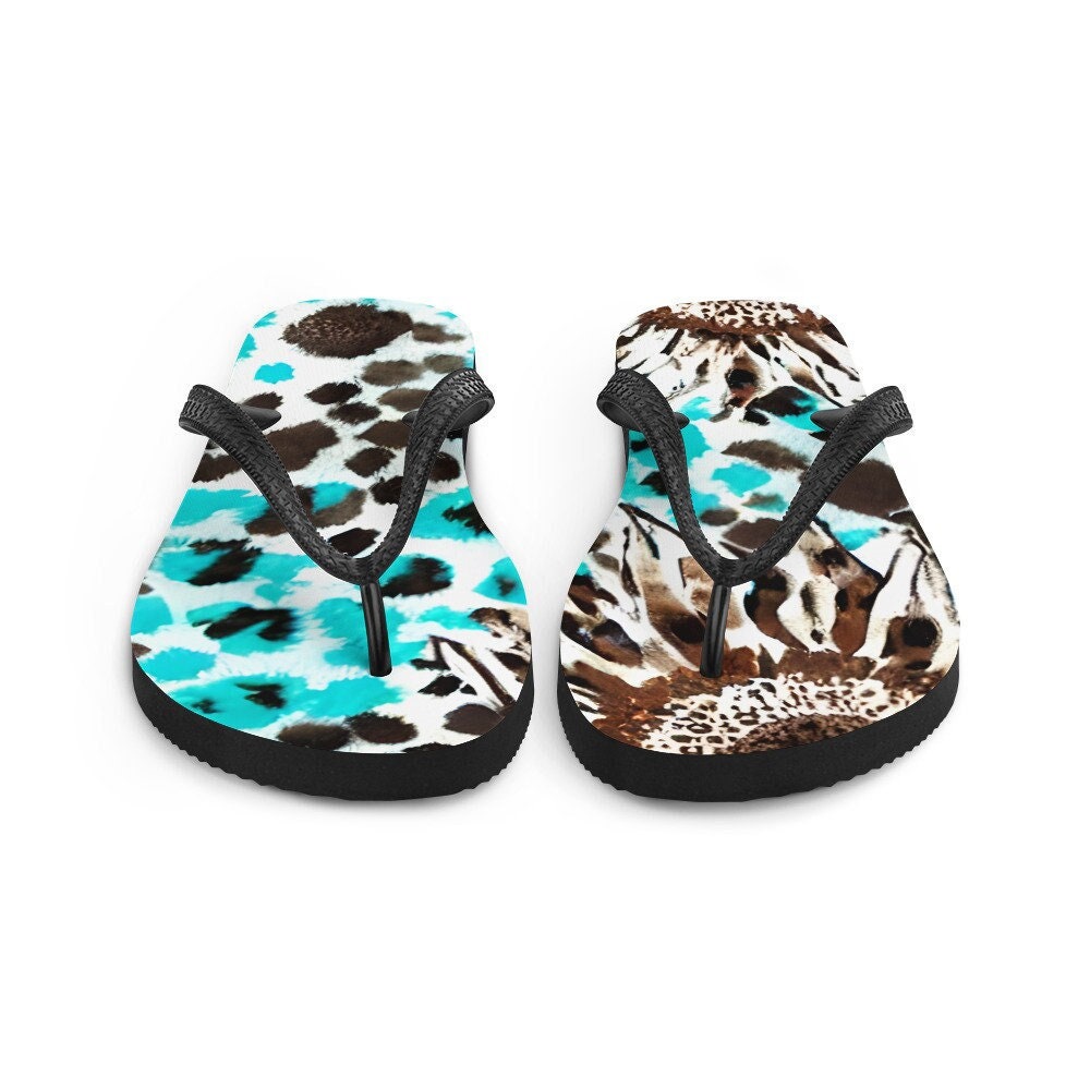Emerald Blossoms - Sunflower Watercolor Flip-Flops