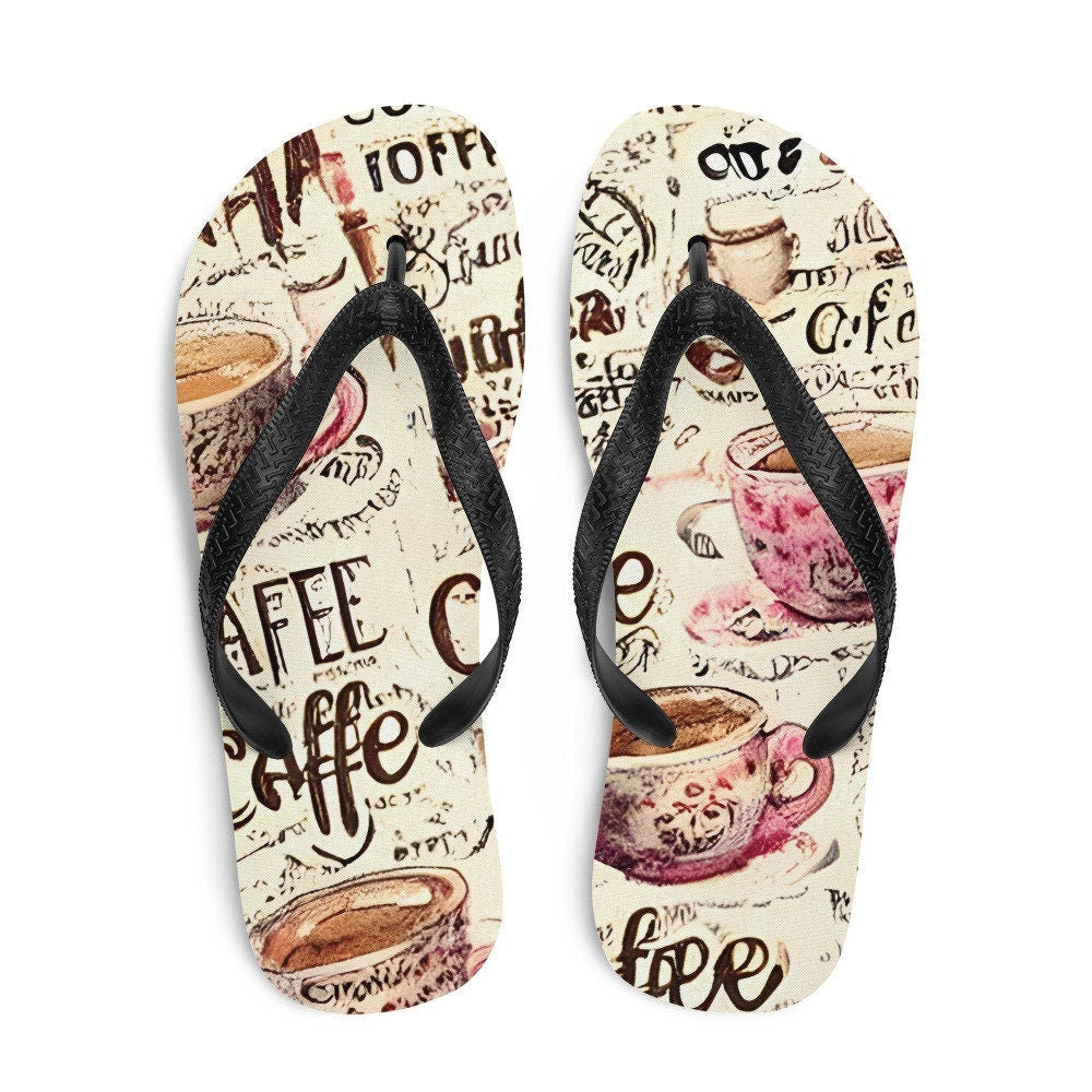 Emerald Blossoms - Coffee Flip-Flops