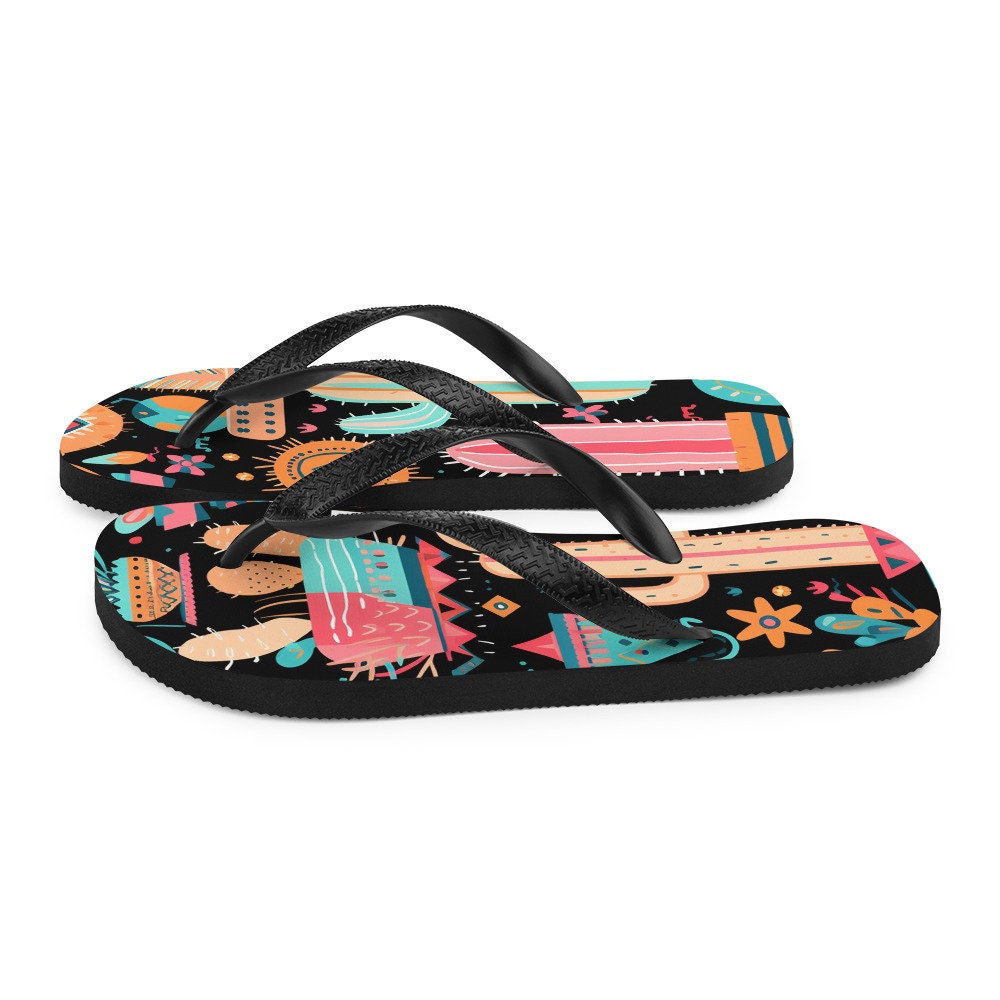 Emerald Blossoms - Fun time Cactus Flip-Flops