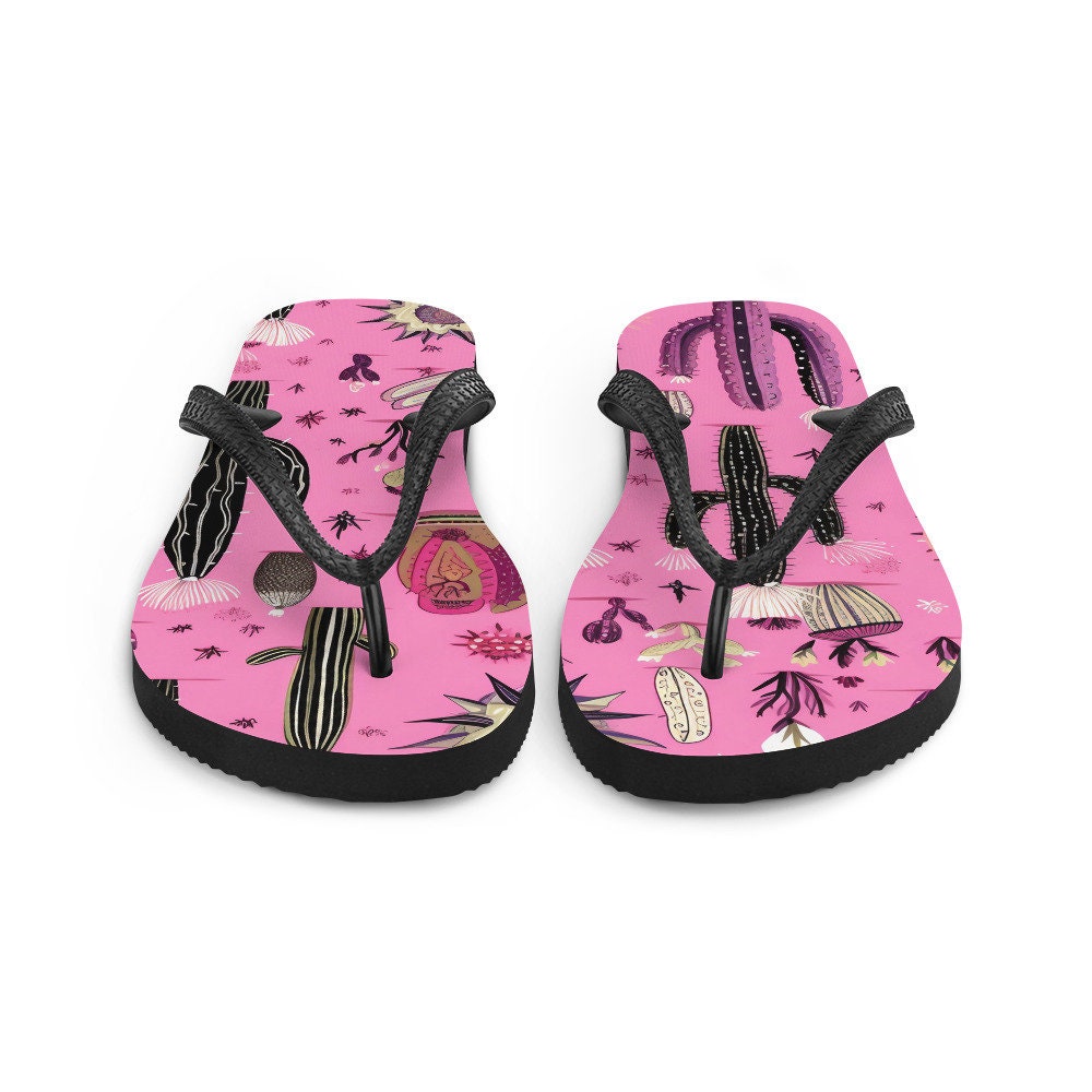 Emerald Blossoms - Pretty in Pink Cactus Flip-Flops