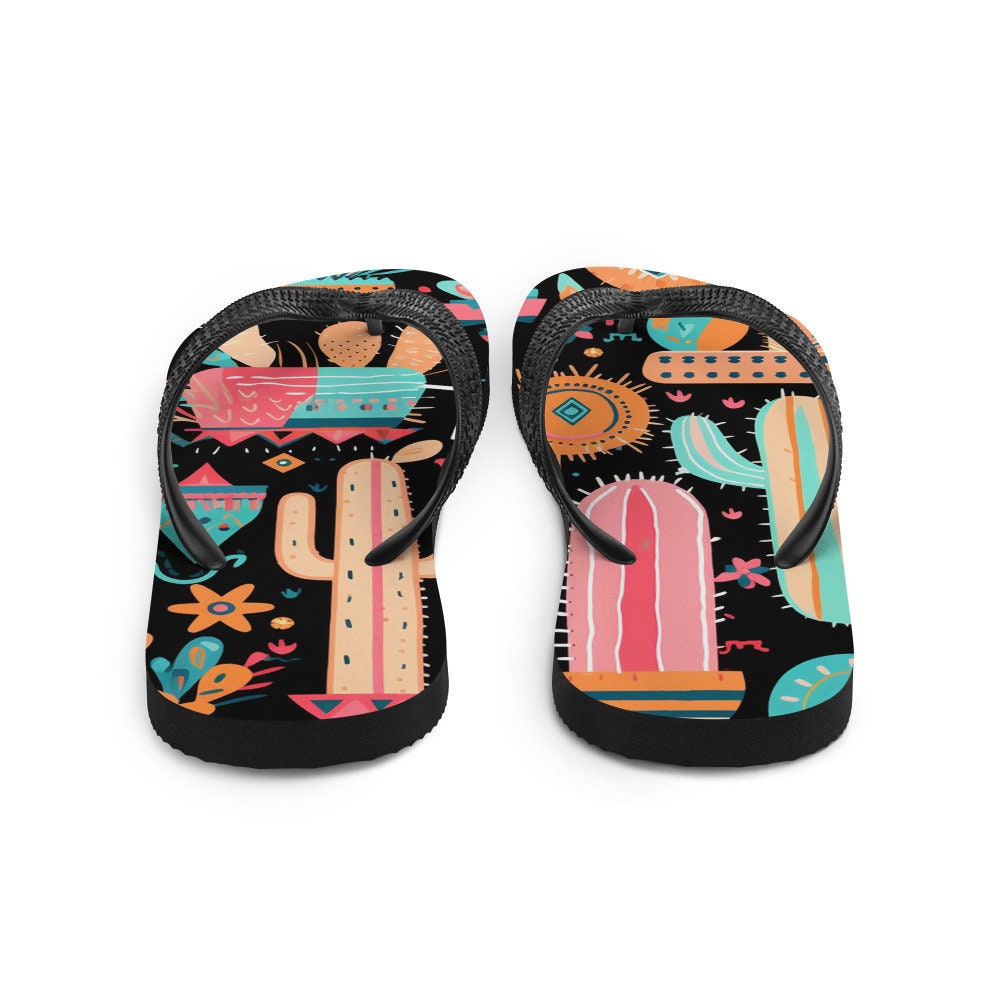 Emerald Blossoms - Fun time Cactus Flip-Flops