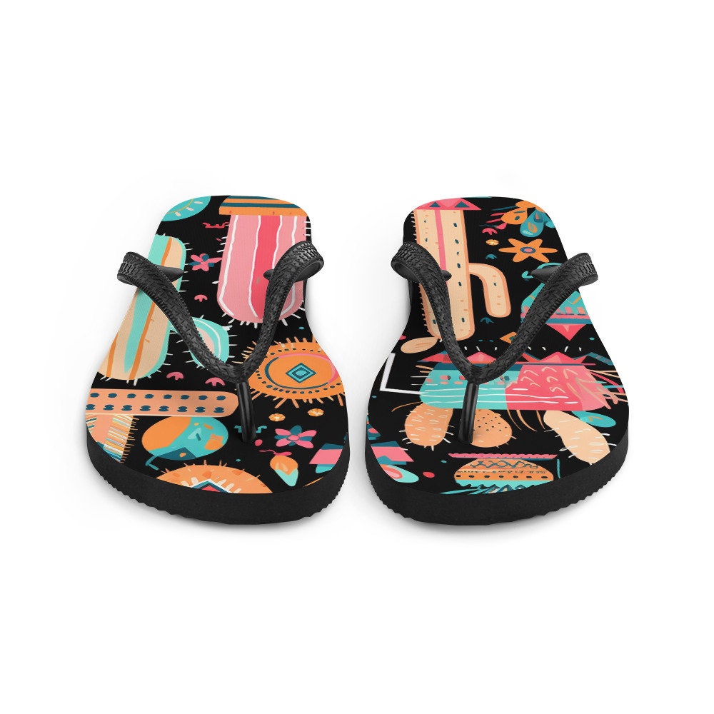 Emerald Blossoms - Fun time Cactus Flip-Flops