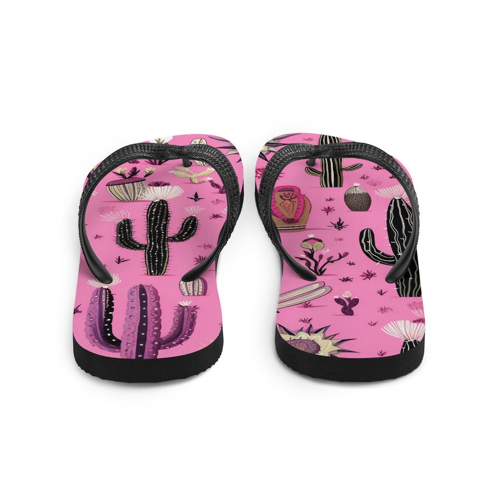 Emerald Blossoms - Pretty in Pink Cactus Flip-Flops