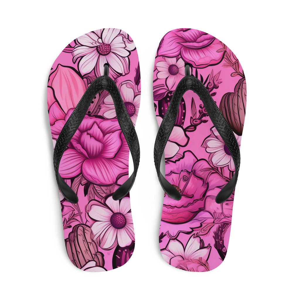 Emerald Blossoms - Desert Pink Flip-Flops