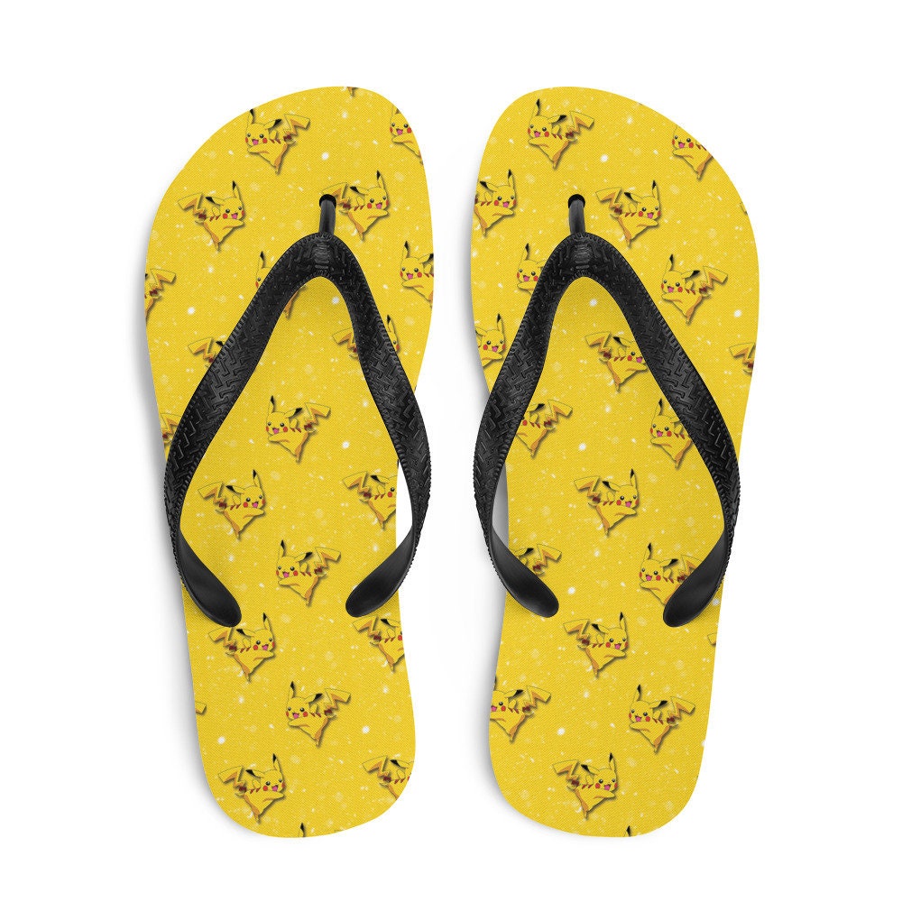 Emerald Blossoms - Yellow Poke Card Character Flip-Flops