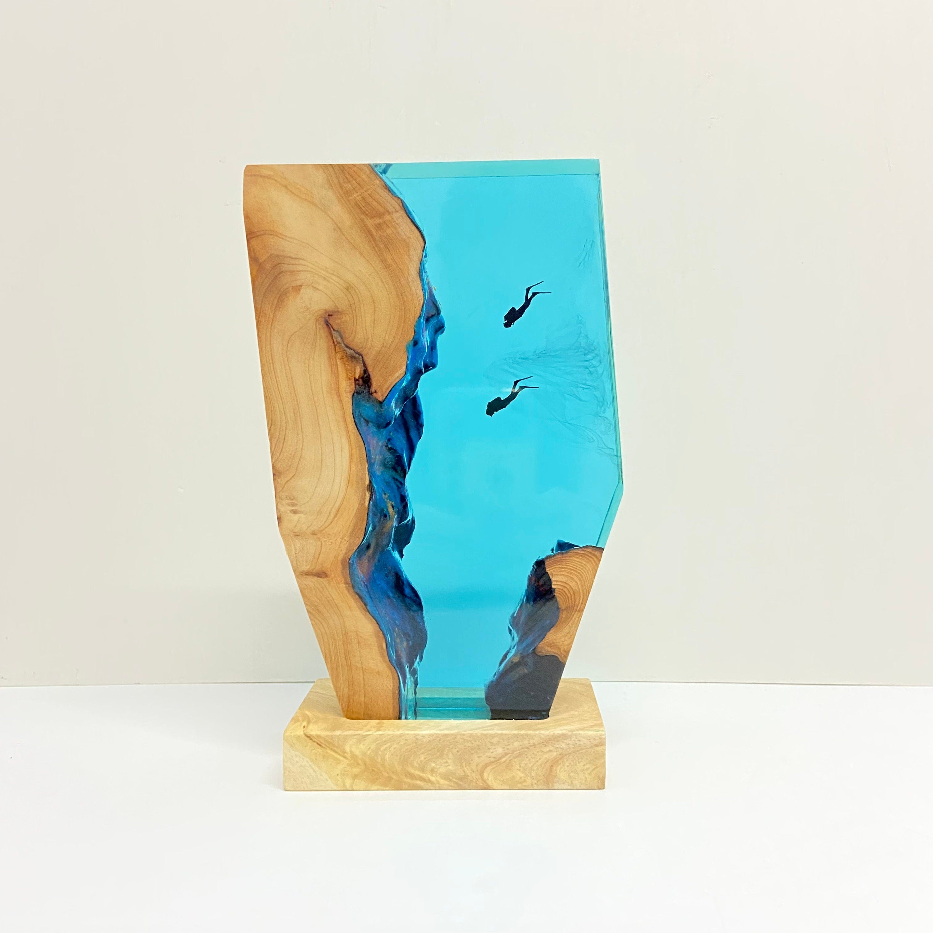 Diver Night Light, Personalized Entryway Decorations, Slightly Flawed Resin Artwork, Halloween Gift, Christmas Gift