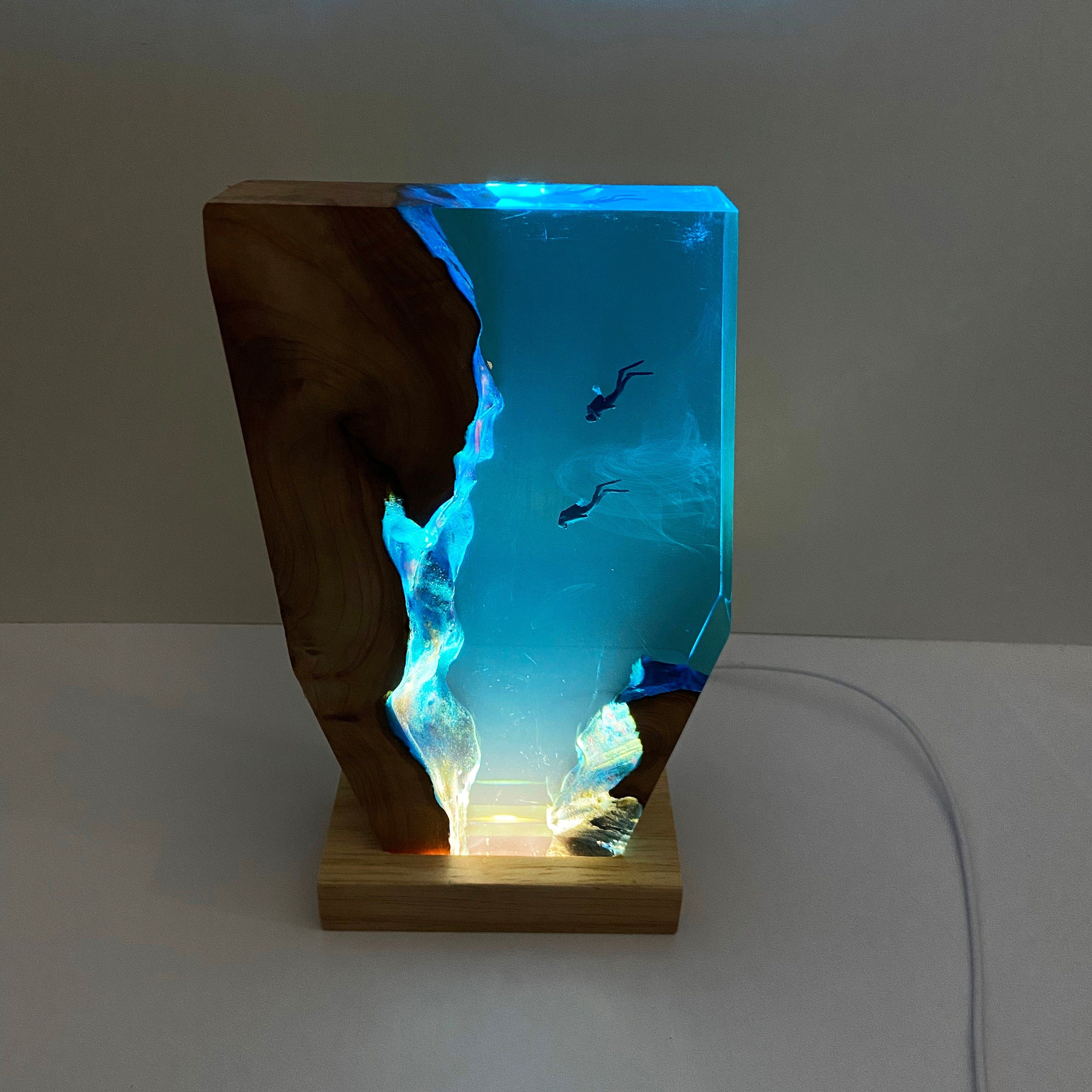 Diver Night Light, Personalized Entryway Decorations, Slightly Flawed Resin Artwork, Halloween Gift, Christmas Gift