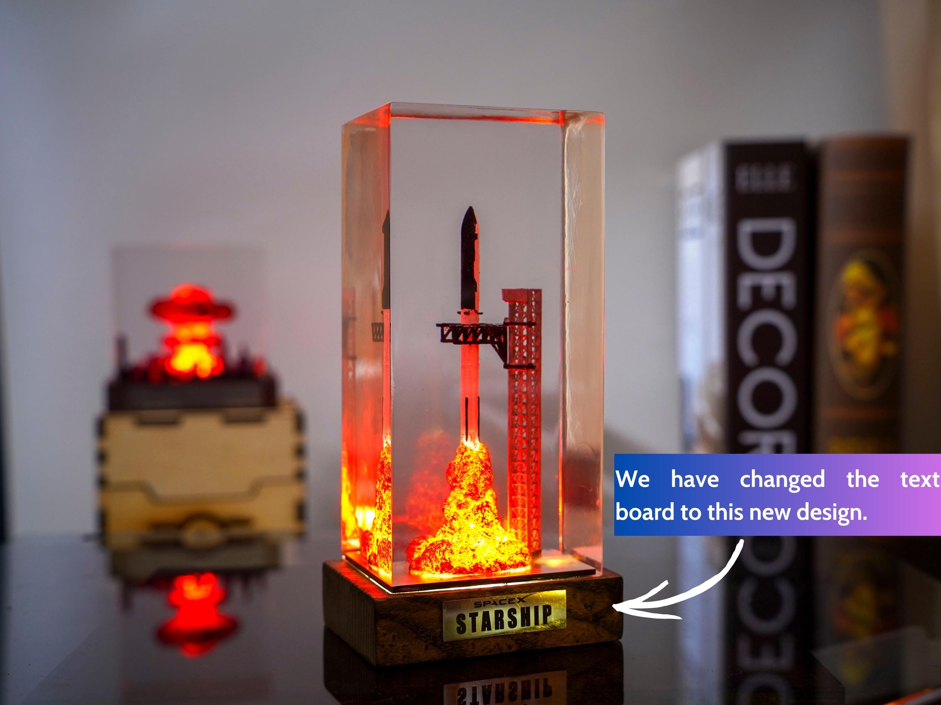 SpaceX Starship Rocket Launch Lamp - Falcon Heavy resin epoxy lamp, Gift for Engineers & Space Lovers, Luxury Corporate Gifts