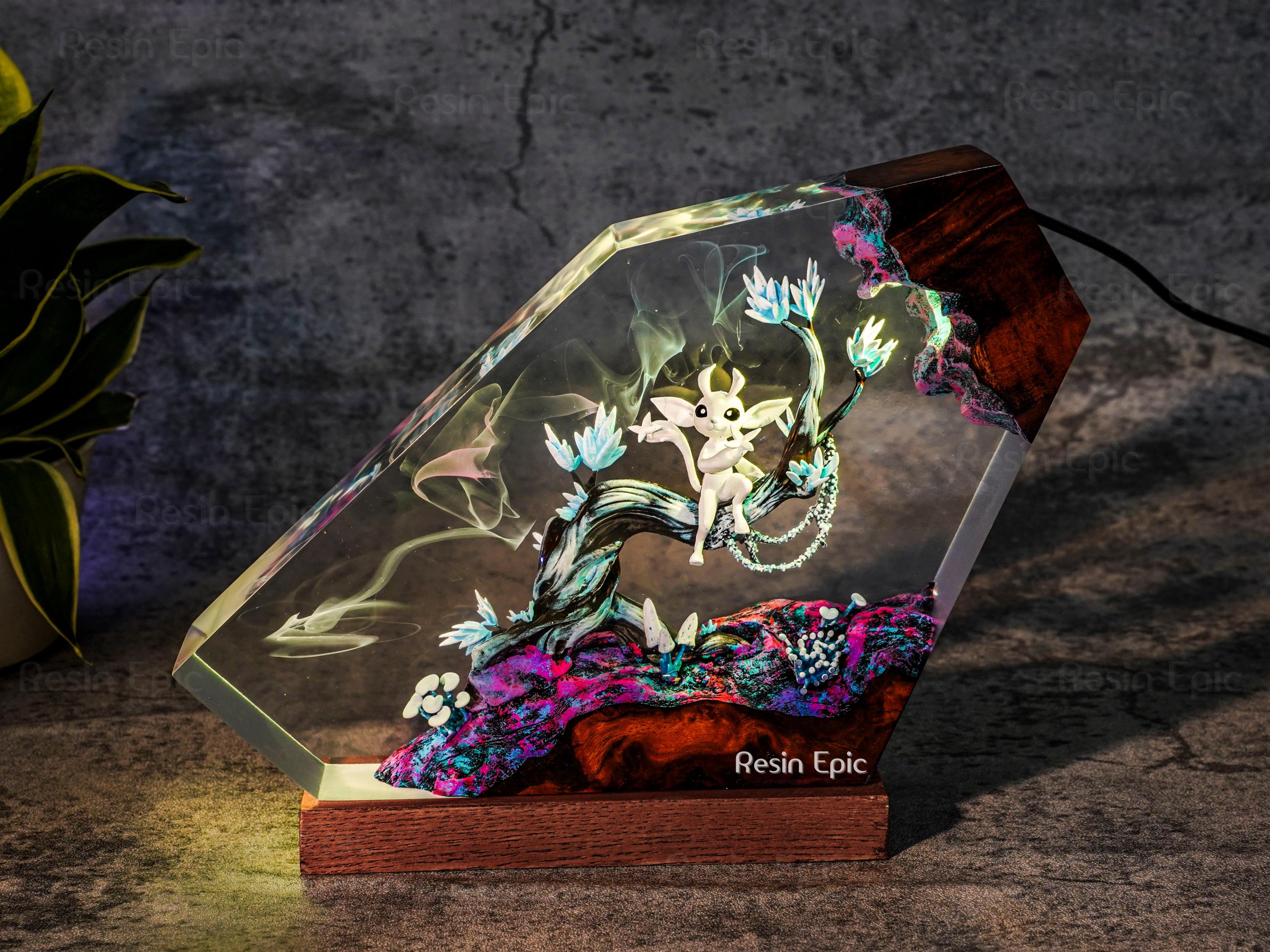 Custom Ori Resin Lamp – Ori and the Blind Forest Night Light, Handmade Epoxy Diorama Fantasy gifts, mothet's day
