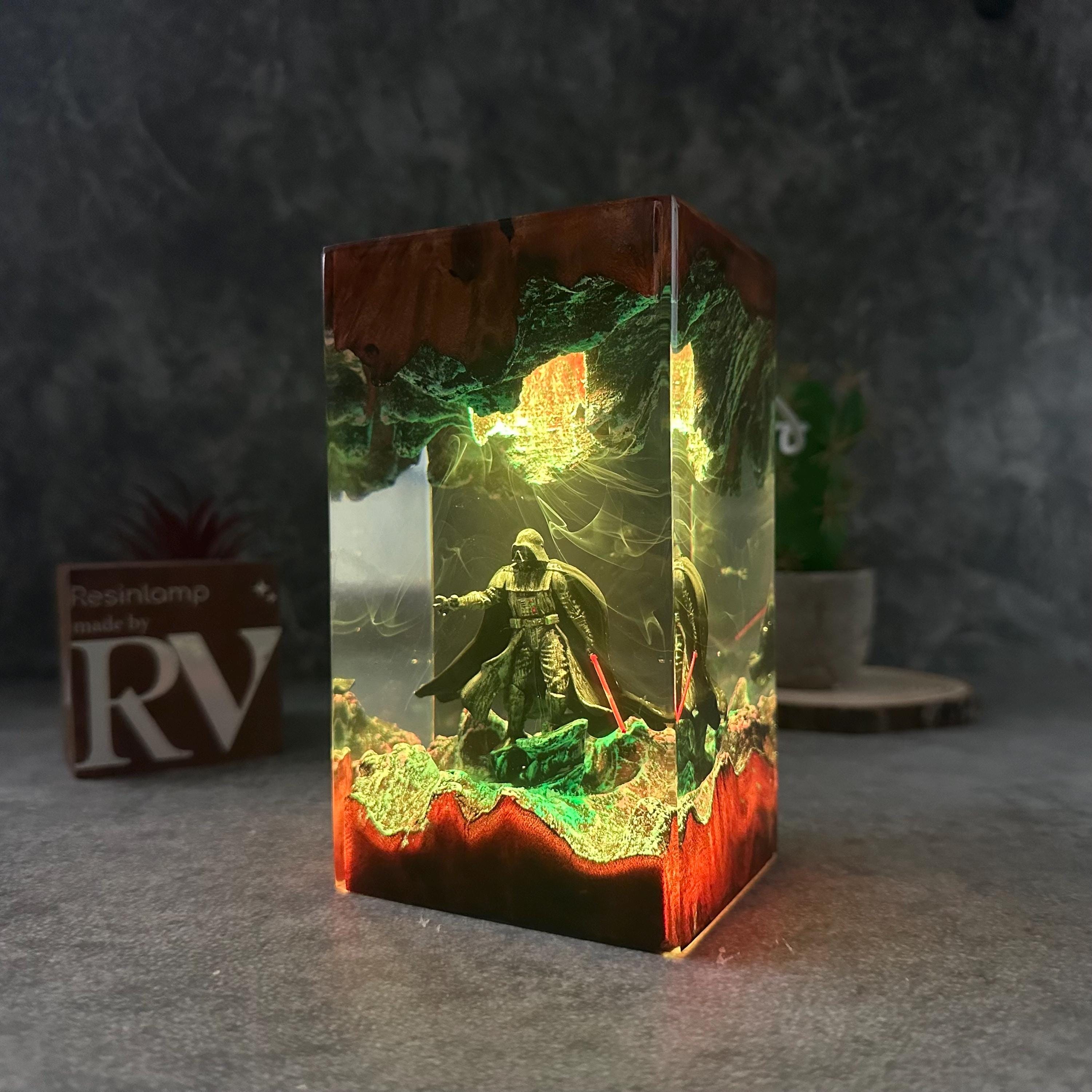 Dark Tyrant Diorama Lamp, Galaxy Wars, Resin Desk Decor, Home Decor Night Light, Epoxy art, Gift idea Christmas, gift for him