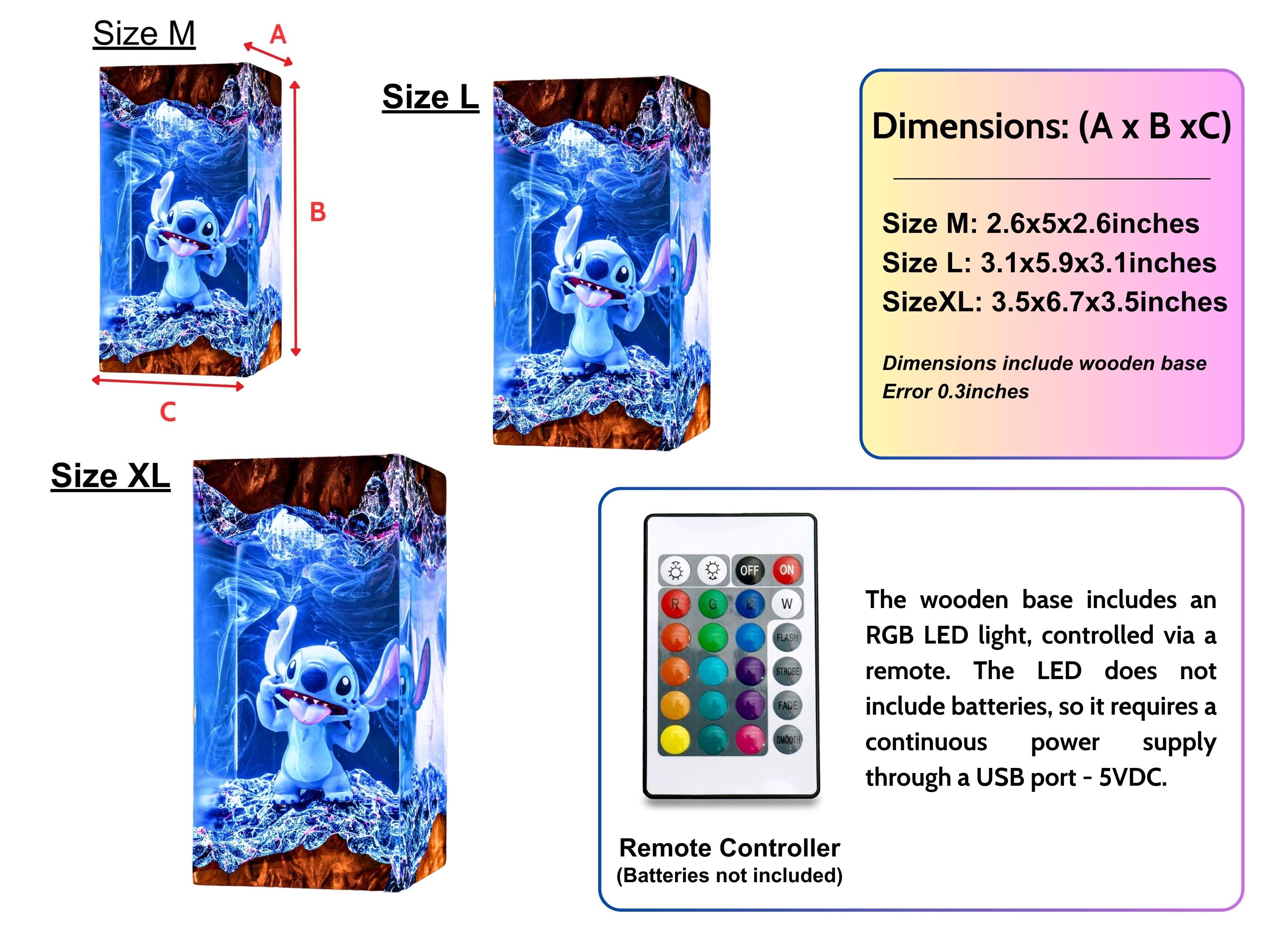 Stitch Resin Night Light – Blue Koala resin lamp, Custom Gift for Kids & Mother, Stitch and Lilo gift